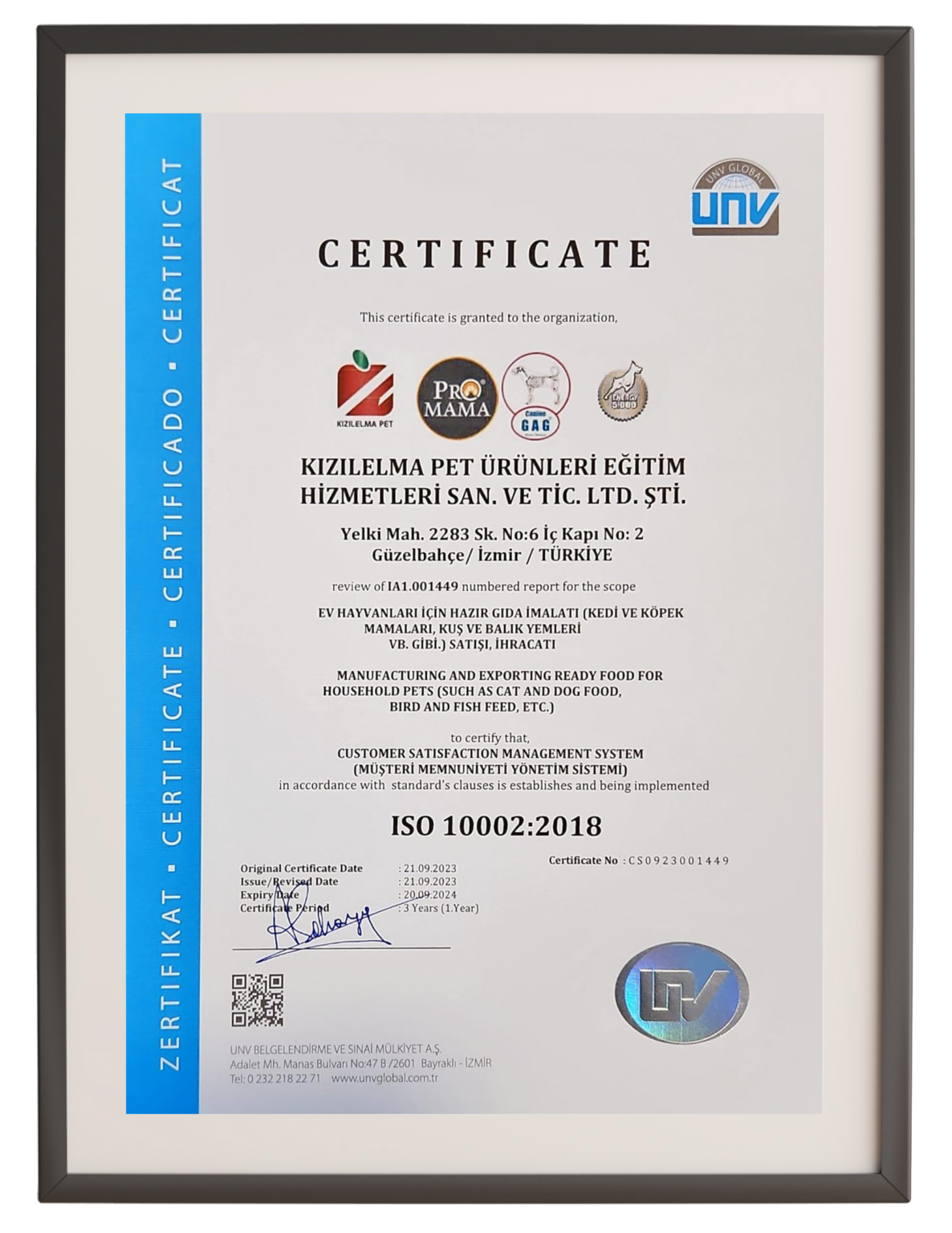 ISO 10002 SERTİFİKASI