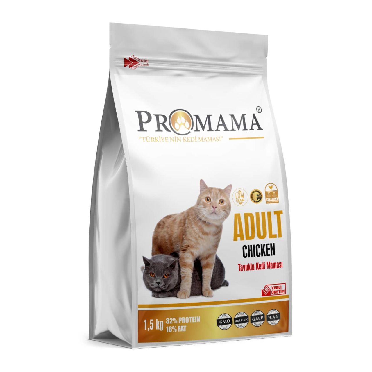 Promama Aç Bitir Tavuklu Yetişkin Kedi Maması 1.5 KG