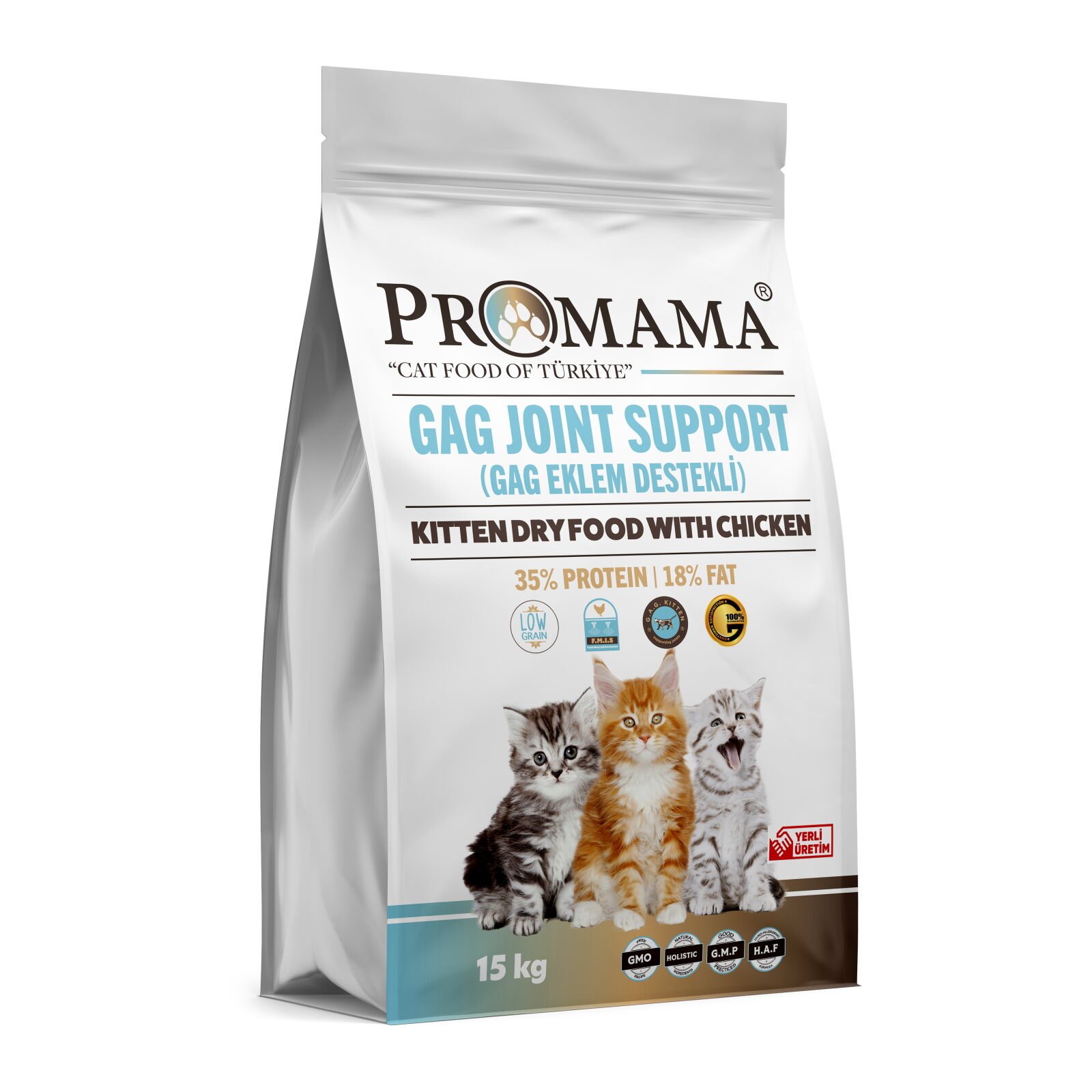 Promama | Tavuk Etli - Yavru GAG Eklem Destekli Kedi Maması 15 KG