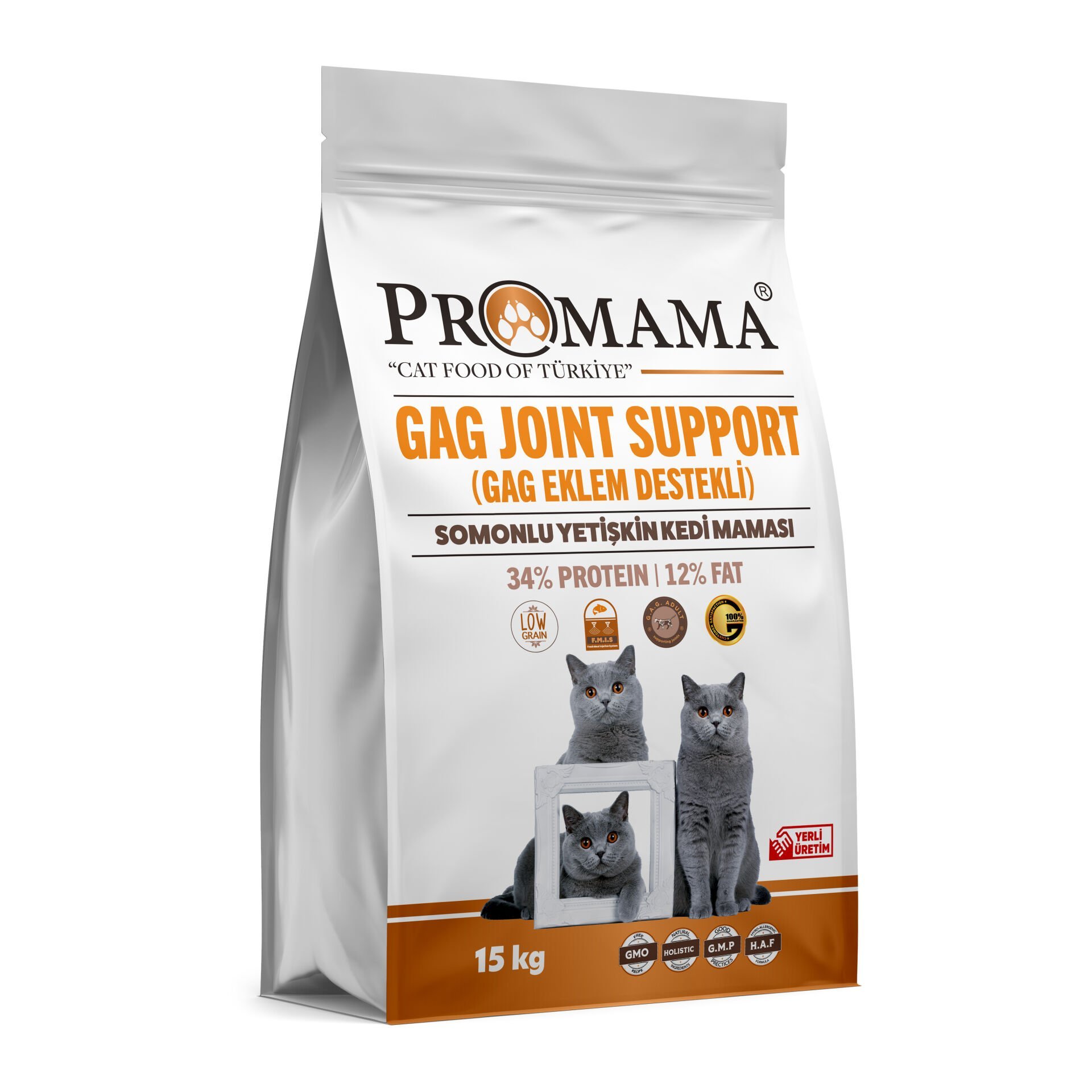 Promama Balıklı GAG Eklem Destekli Yetişkin Kısır Kedi Maması 15 KG