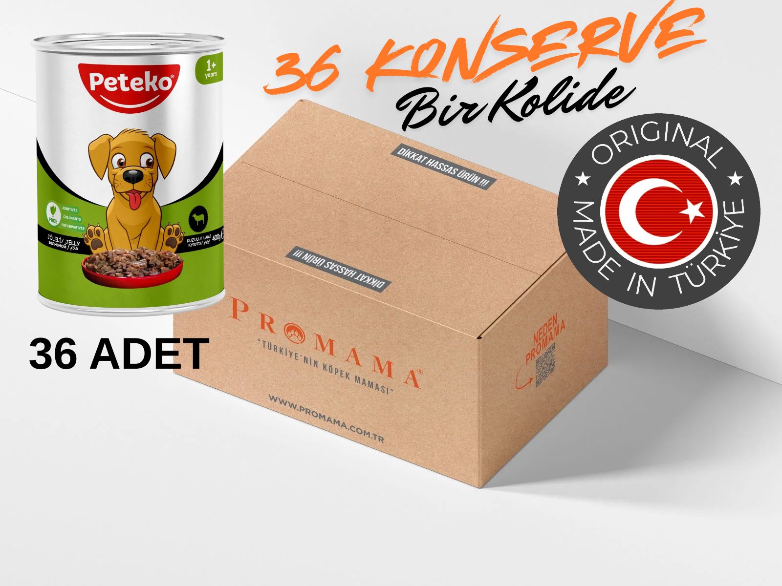 Yetişkin Kuzu Etli Yaş Konserve Köpek Maması 400 GR 36'lı Koli