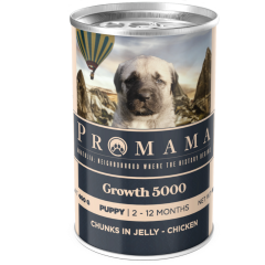 Promama Growth 5000 Yavru Tavuklu Etli Yaş Konserve Köpek Maması 400 Gr. 36'lı Koli