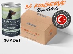 Promama Cynergy  Kuzu Etli Yaş Konserve Yetişkin Köpek Maması 400 GR 36'lı Koli