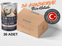 Promama Energy 5000 Yetişkin Biftekli Yaş Konserve Köpek Maması 400 GR 36'lı Koli