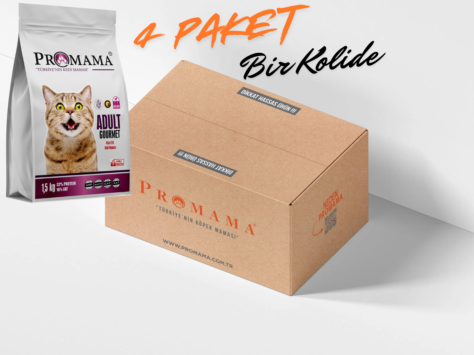 Promama Aç Bitir Kuzu Etli Gurme Kedi Maması 1.5 KGx4